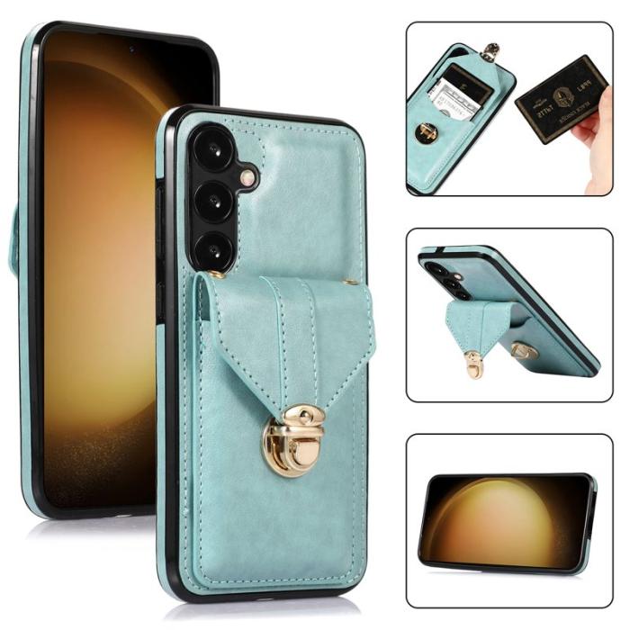 OEM - Mobilfodral för Samsung Galaxy S26 Kortfack Kickstand Konstläder + TPU - Grön