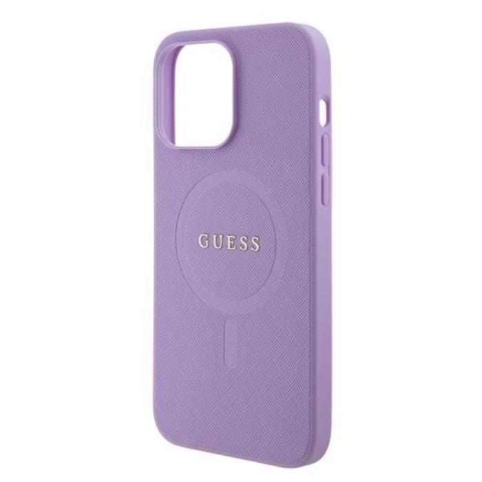 Guess - Guess iPhone 15 Pro Mobilskal Magsafe Saffiano - Lila