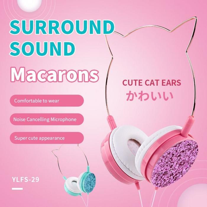 OEM - Hörlurar CAT EAR modell YLFS-22 Jack 3,5mm svart