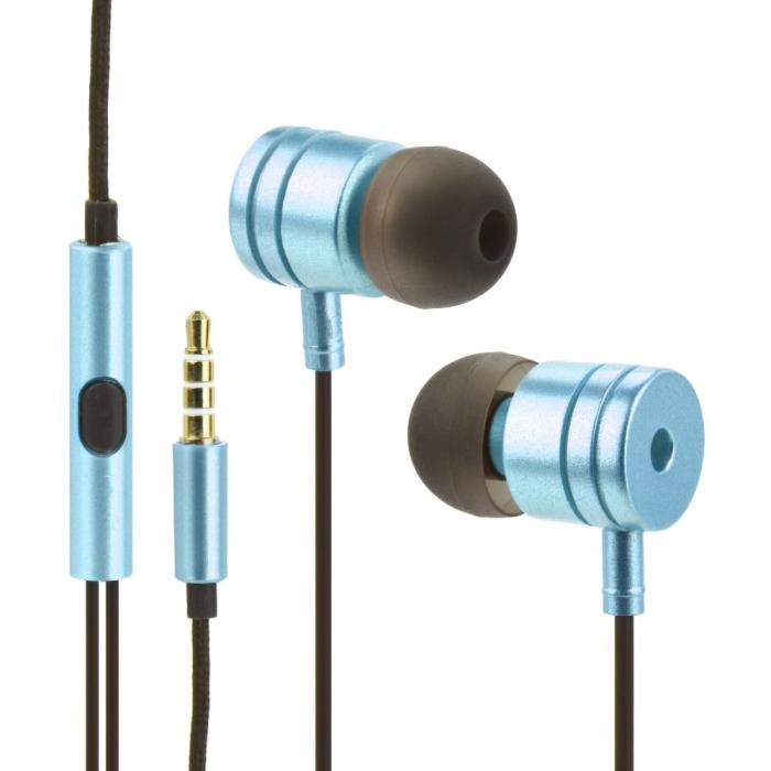 OEM - Hörlurar stereo blå låda metall MI