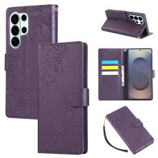 OEM - Pl&aring;nboksfodral f&ouml;r Samsung Galaxy S26 Ultra Konstl&auml;der 3 kortfack - M&ouml;rklila