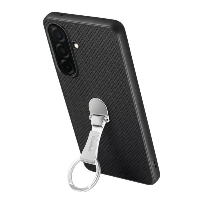 OEM - Mobilskal för Samsung Galaxy S26 Kortfack Kickstand Kolfiber - Svart
