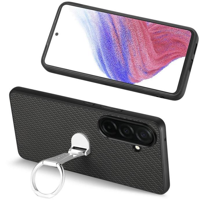 OEM - Mobilskal för Samsung Galaxy S26 Kortfack Kickstand Kolfiber - Svart