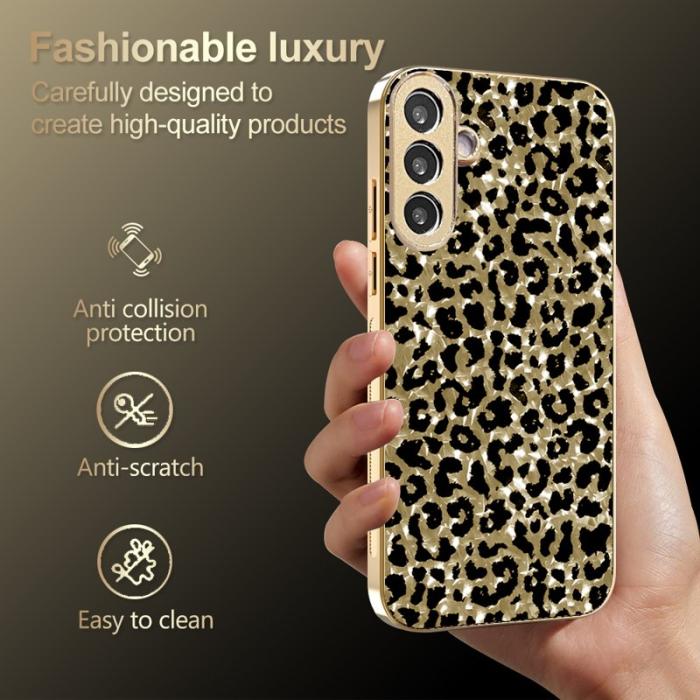 OEM - Mobilskal för Samsung Galaxy S26 Leopardmönster PC + TPU - Guld