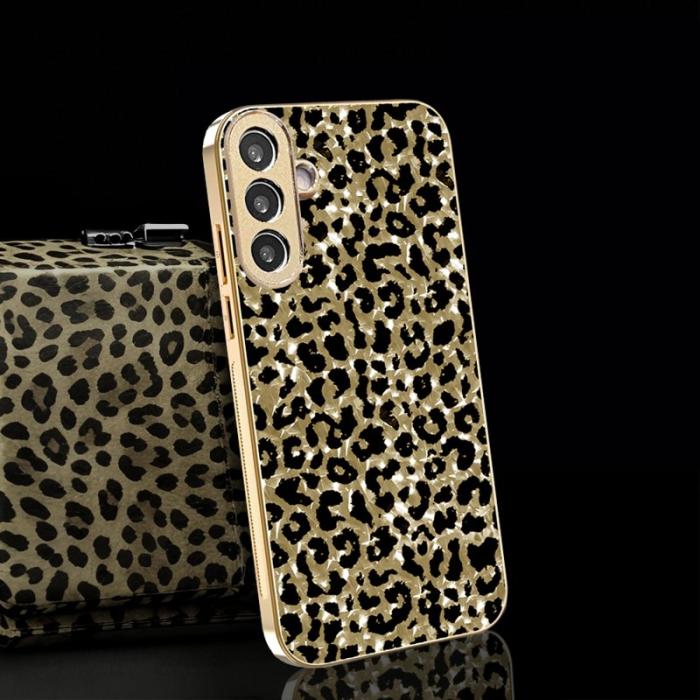 OEM - Mobilskal för Samsung Galaxy S26 Leopardmönster PC + TPU - Guld