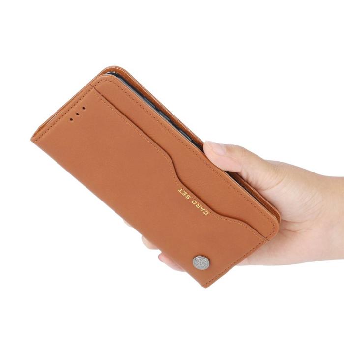 OEM - Mobilskal för Samsung Galaxy S26 Plus Magnetiskt Konstläder Ställ - Ljusbrun