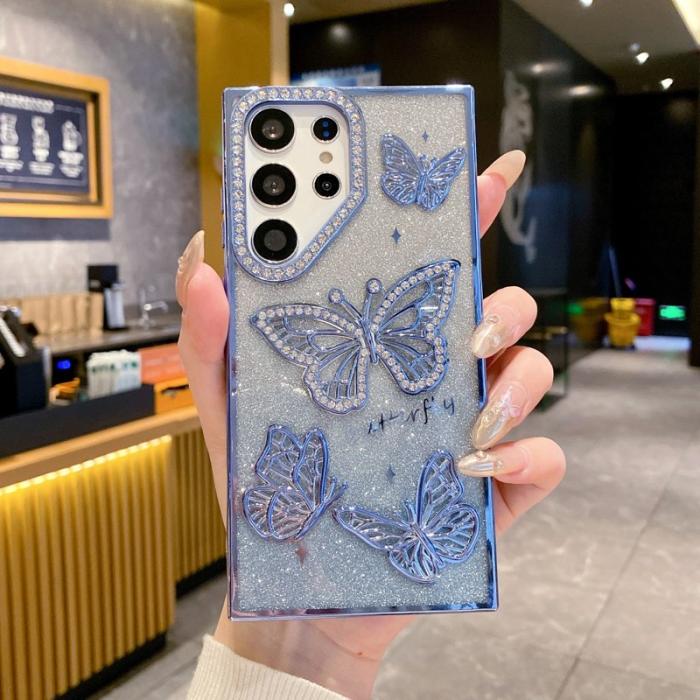 OEM - Mobilskal för Samsung Galaxy S26 Ultra 3D Fjäril TPU - Blå