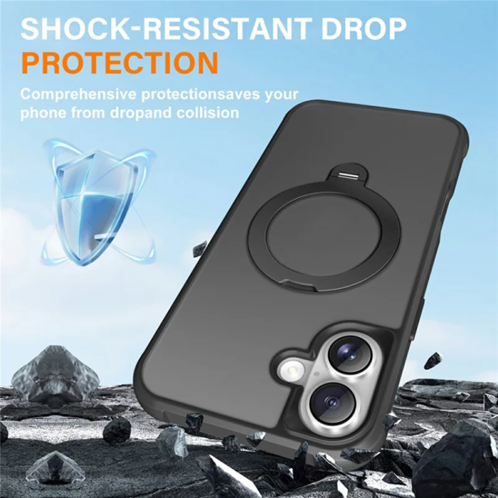 A-One Brand - iPhone 17 Mobilskal MagSafe Kickstand TPU + PC - Svart