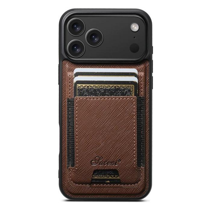 SUTENI - SUTENI iPhone 17 Pro Max Mobilskal MagSafe korthållare - Brun