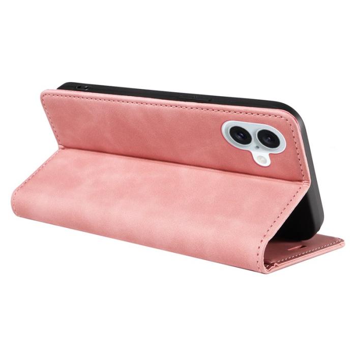 BETOPNICE - BETOPNICE 003 iPhone 16 Plus Plånboksfodral RFID Blocking Konstläder - Rosa