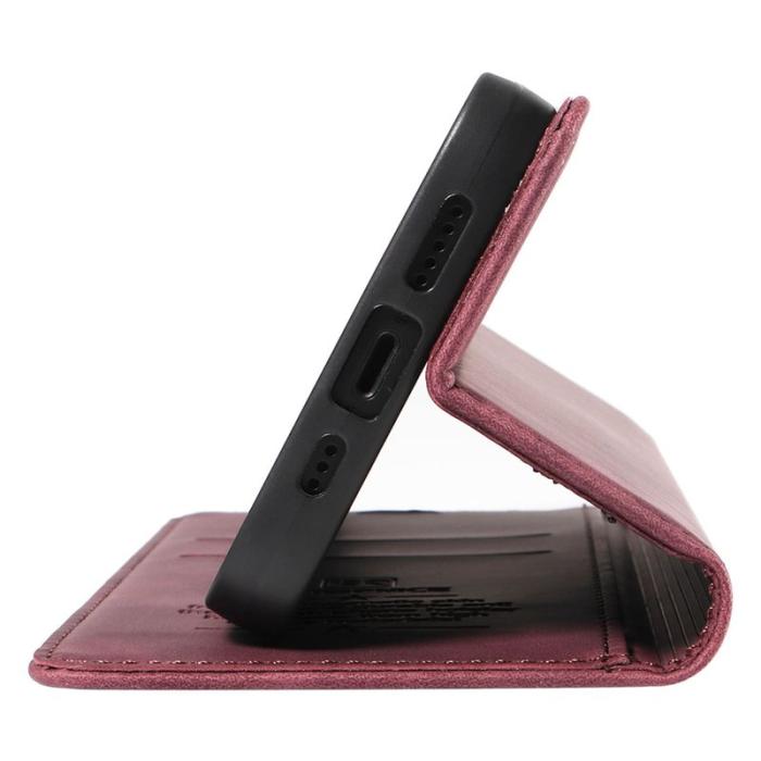 BETOPNICE - BETOPNICE 003 iPhone 16 Plus Plånboksfodral RFID Blocking Konstläder - Röd