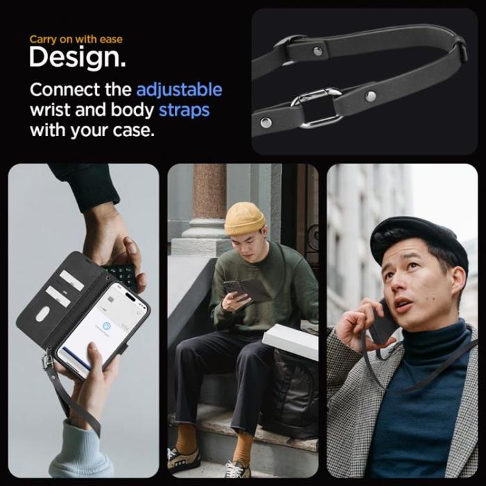 Spigen - Spigen iPhone 15 Pro Plånboksfodral 'S' Pro - Svart