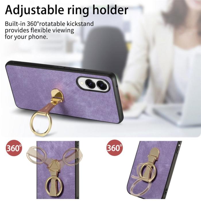 CASENEO - CASENEO D22 Fodral för Samsung Galaxy S25 Edge - KonstLäder - Lila
