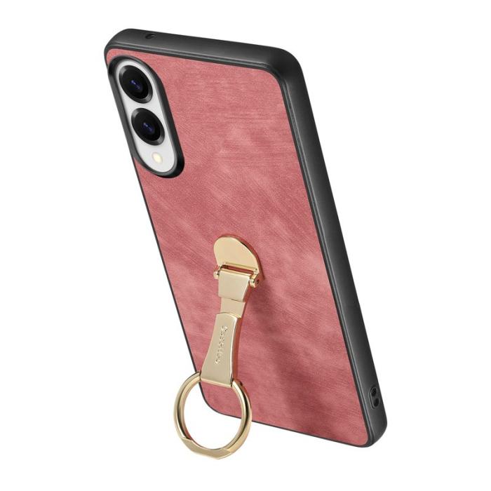 CASENEO - CASENEO D22 Fodral för Samsung Galaxy S25 Edge - KonstLäder - Rosa