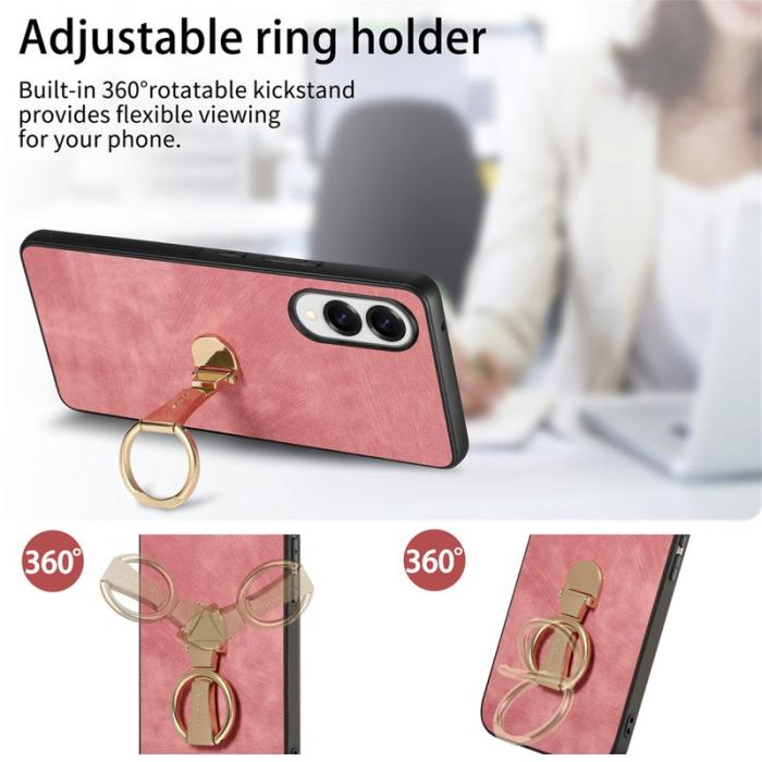 CASENEO - CASENEO D22 Fodral för Samsung Galaxy S25 Edge - KonstLäder - Rosa