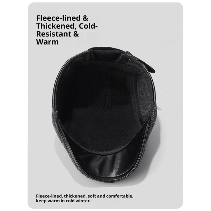 A-One Brand - Keps med Bred Brätte och Vikbara öronflikar Ull 2025d123 - Svart
