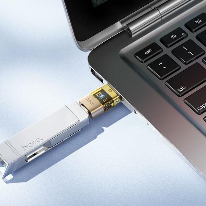 Hoco - HOCO USB-A till USB-C Adapter UA36C - Guld