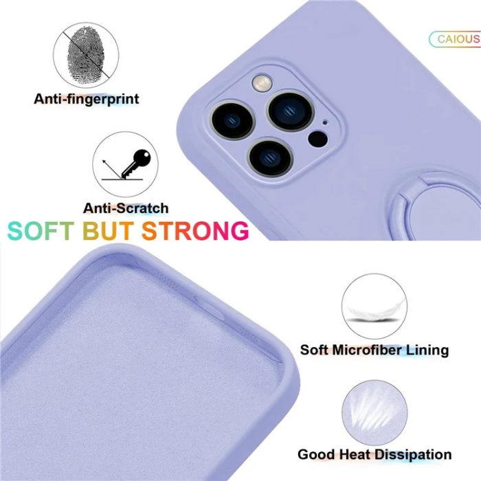 OEM - iPhone 16 Pro Max Mobilskal Silikon Ring - Violett