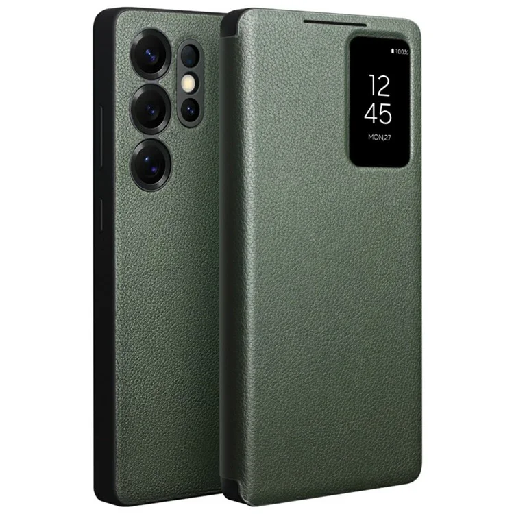 QIALINO Galaxy S25 Ultra Plånboksfodral Äkta läder - Grön | 2353 | AlltMobil