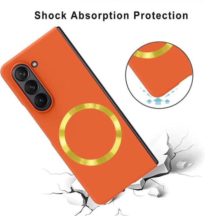 OEM - Galaxy Z Fold 5 Mobilskal Magsafe Skin-touch PC Slim - Orange