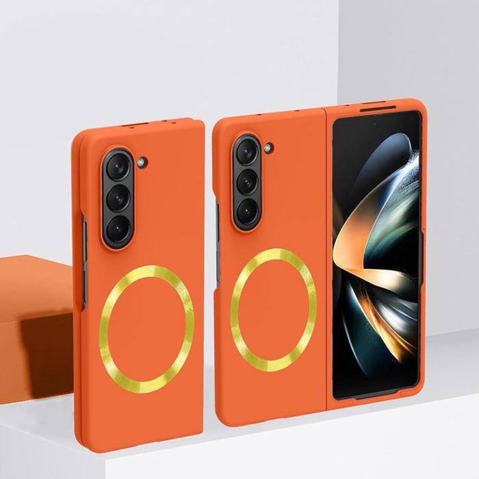 OEM - Galaxy Z Fold 5 Mobilskal Magsafe Skin-touch PC Slim - Orange