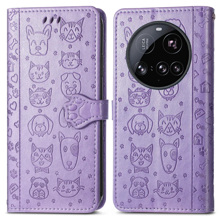 Xiaomi 15 Ultra Plånboksfodral Cat Dog Pattern - Lila | 2353 | AlltMobil