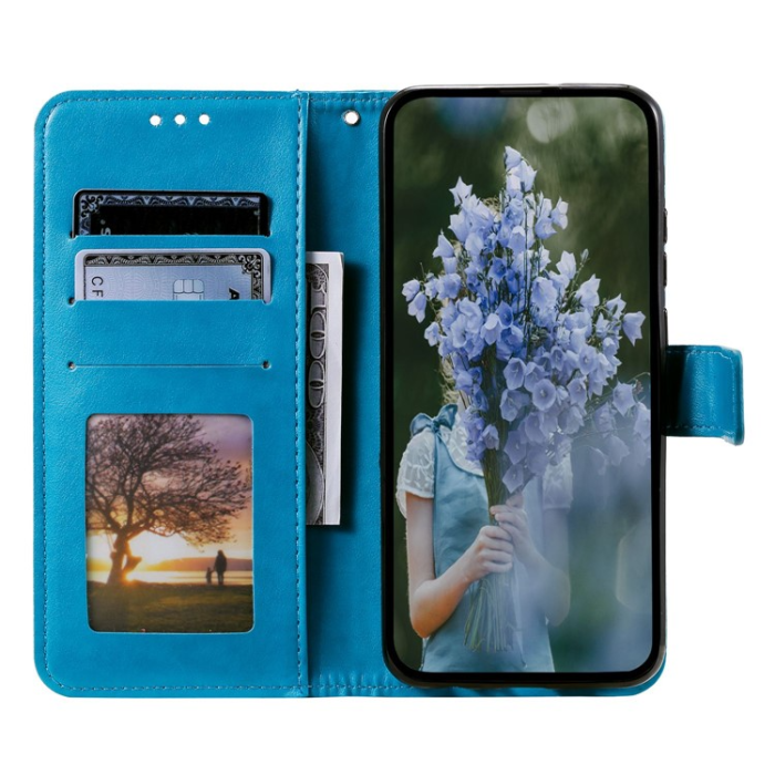 A-One Brand - Sony Xperia 10 V Plånboksfodral Imprinted Mandala Flower - Blå