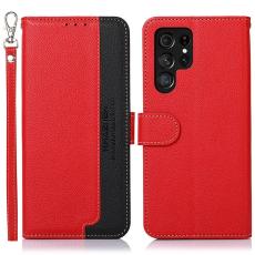 KHAZNEH - KHAZNEH Samsung Galaxy S26 Ultra Fodral RFID Skydd Konstl&auml;der - R&ouml;d
