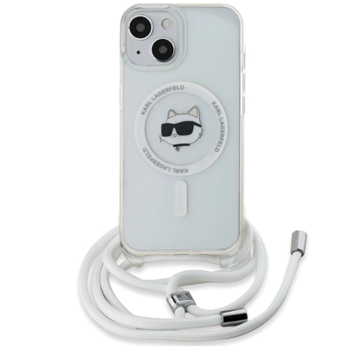 KARL LAGERFELD - Karl Lagerfeld iPhone 15/14/13 Mobilskal Magsafe IML Choupette Head&Cord
