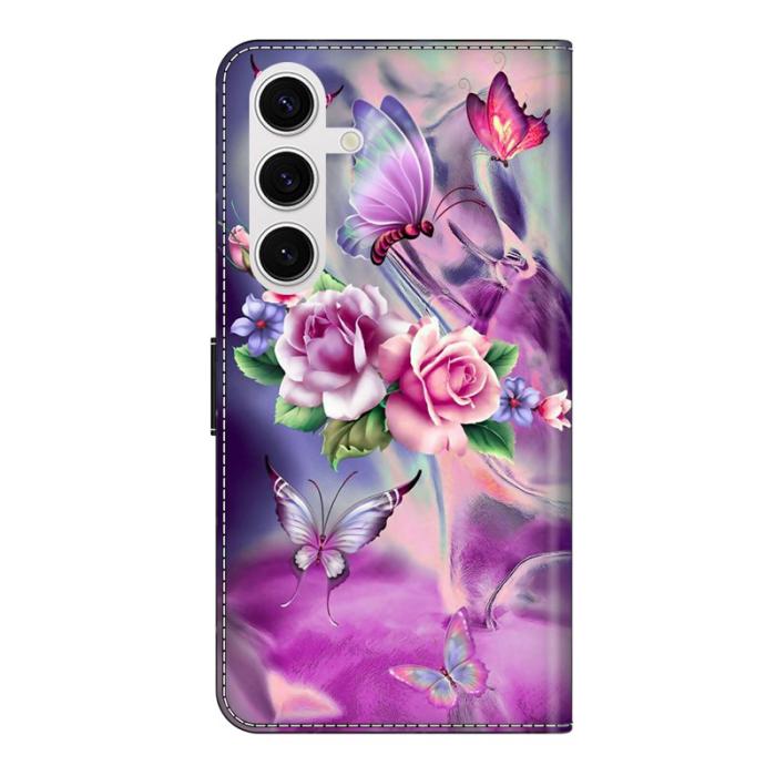 OEM - Samsung Galaxy S26 Plus Fodral 3D Mönster PU Läder Ställ - Fjärilar / Blommor