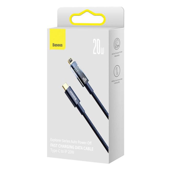 BASEUS - Baseus Explorer USB USB-C till Lightning kabel 20W 2m - Blå