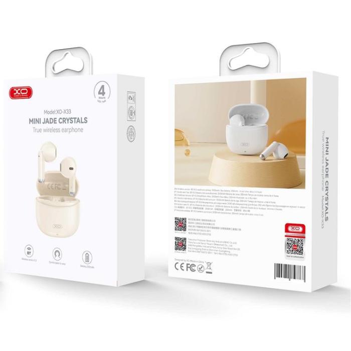 XO - XO TWS In-Ear Hörlurar Trådlösa Bluetooth X33 - Beige