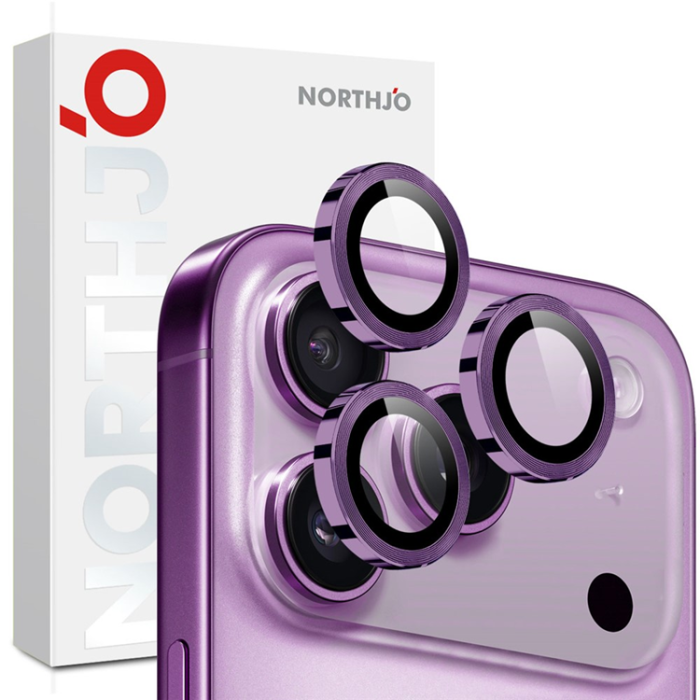 NORTHJO - Northjo iPhone 17 Pro/17 Pro Max Härdat Glas Kameraskydd - Lila