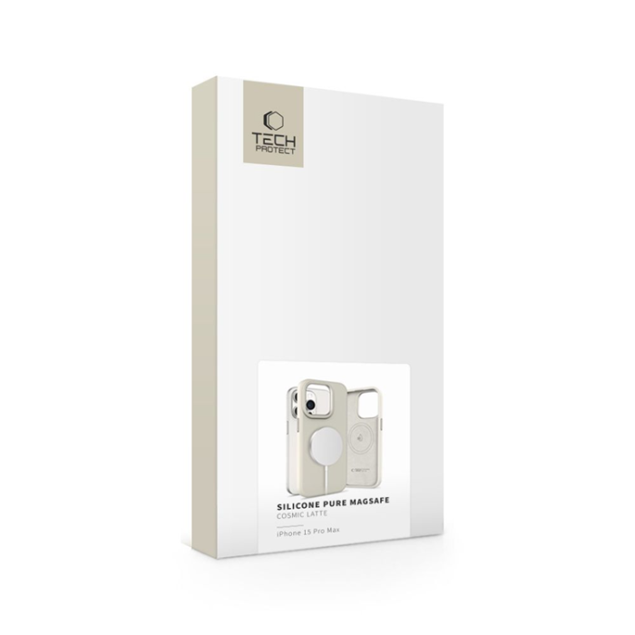 Tech-Protect - Tech-Protect iPhone 15 Pro Max Mobilskal Magsafe Silikon Pure - Cosmic Latte