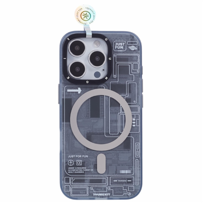 A-One Brand - Youngkit iPhone 16 Pro Max Mobilskal Magafe IMD Pattern - Svart