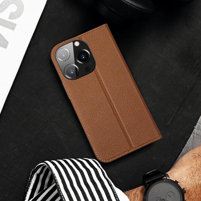 Dux Ducis - Dux Ducis iPhone 14 Pro Max Plånboksfodral Skin X2 - Brun