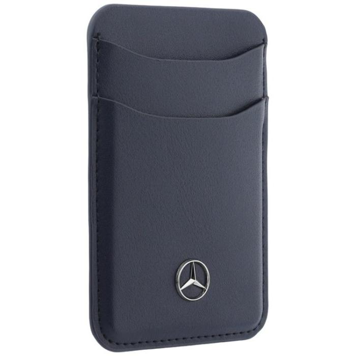 Mercedes - Mercedes MagSafe Korthållare Läder Plånbok - Marinblå
