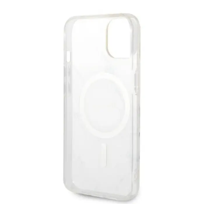 UTGATT1 - GUESS iPhone 14 Magsafe Skal Marble + Trådlös Laddare - Vit
