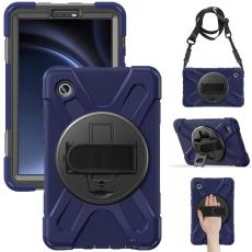 A-One Brand - Galaxy Tab A9 Skal Kickstand Handrem Med Axelrem - Marinblå