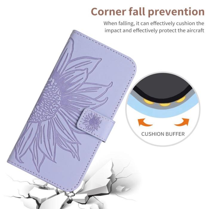 OEM - Samsung Galaxy S26 Plånboksfodral Konstläder Solrostryck - Lila