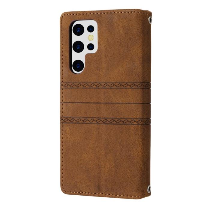 OEM - Samsung Galaxy S26 Ultra Fodral Konstläder Skin-Touch - Brun