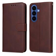 OEM - Samsung Galaxy S26 Plus Pl&aring;nboksfodral Konstl&auml;der Folio Flip - Brun