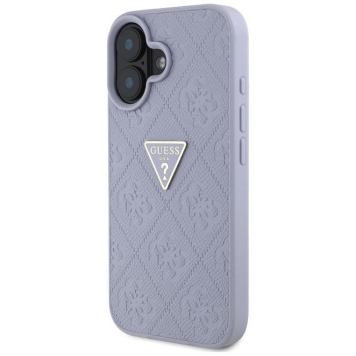 Guess - Guess iPhone 16 Mobilskal Hot Stamp 4G Triangle Logo - Lila