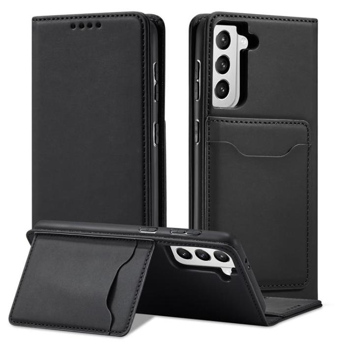 OEM - Galaxy S22 Plånboksfodral Magnet Stand - Svart