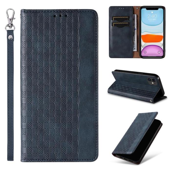 OEM - Magnet Strap iPhone 12 Plånboksfodral - Blå