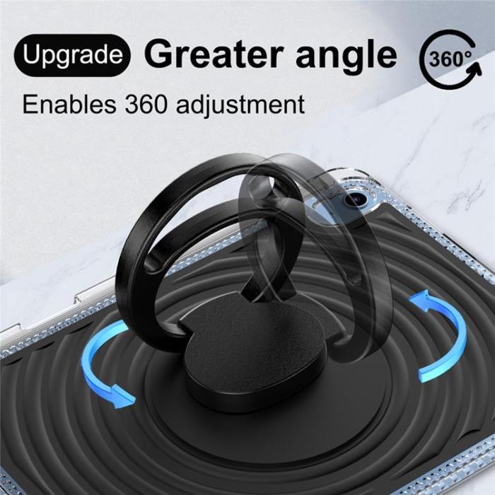 A-One Brand - iPad (2025) / 10.9 (2022) Skal Kickstand Wave Pattern - Svart