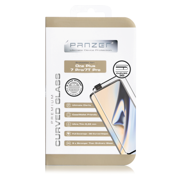 UTGATT1 - Panzer - Curved Glass OnePlus 7 Pro/7T Pro - Svart