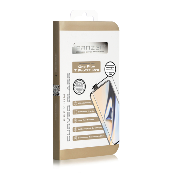 UTGATT1 - Panzer - Curved Glass OnePlus 7 Pro/7T Pro - Svart