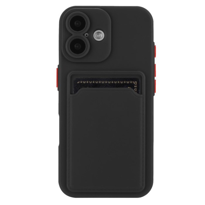 A-One Brand - iPhone 16 Plus Mobilskal Korthållare TPU - Svart