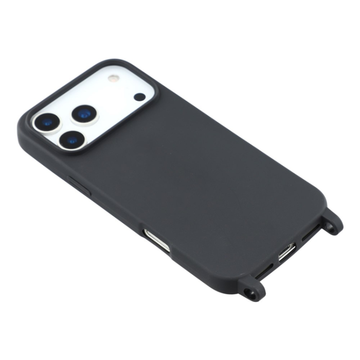 A-One Brand - iPhone 17 Pro Max Mobilskal TPU med Hål för Rem - Svart